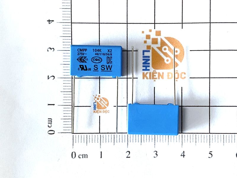 Tụ lọc nguồn AC 104K 275VAC 100nF 0.1uF 18x11x5mm