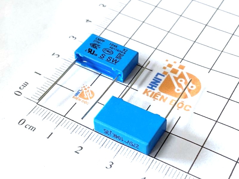 Alternative view of Tụ lọc nguồn AC 104K 275VAC 100nF 0.1uF 18x11x5mm