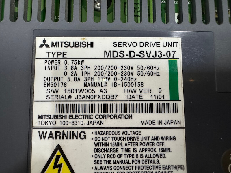 Alternative view of Bộ điều khiển servo AC Mitsubishi MDS-D-SVJ3-07 tháo máy