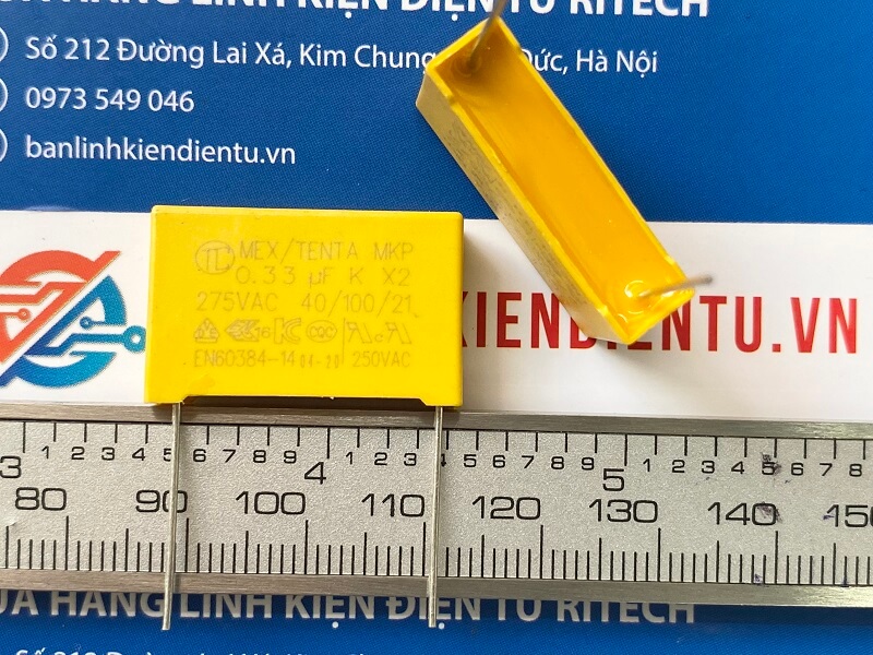 Alternative view of Tụ lọc nguồn AC 0.33uF 275VAC chân 22mm