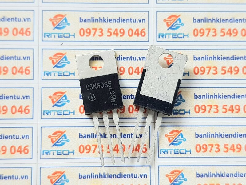 Alternative view of 03N60S5 Mosfet Kênh-N 650V 3.2A TO-220