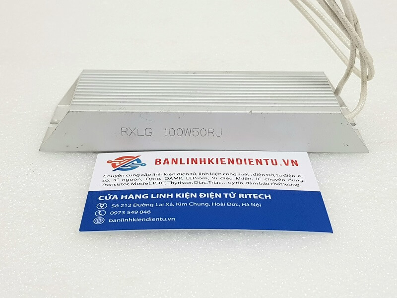 Điện trở công suất RXLG 100W50RJ ( 100W 50RJ ) 140x40x20mm - Ảnh 2
