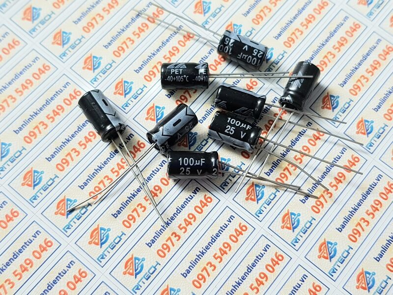 Tụ hóa 100uF 25V (5mm*7mm) - Ảnh 2