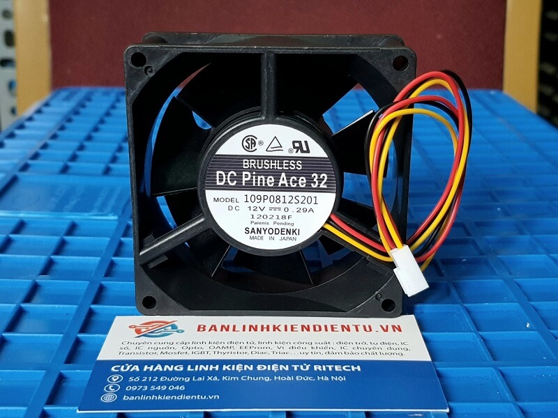 Quạt SanyoDenki 109P0812S201 12V 0.29A kích thước 80x80x32mm