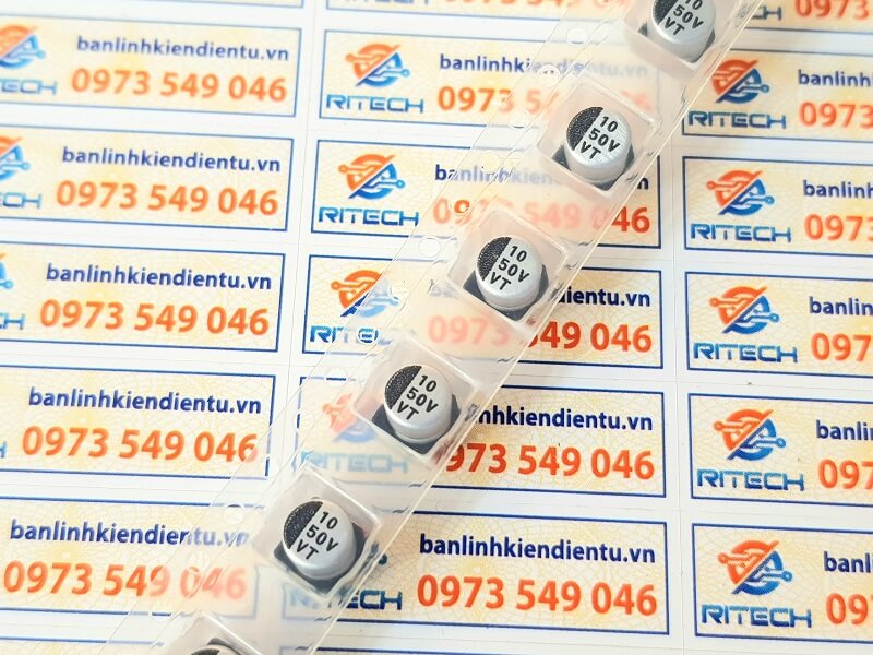 Tụ nhôm 10uF 50V kích thước 5×5.4mm