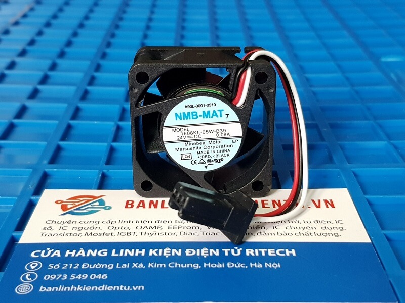 Quạt NMB 1608KL-05W-B39 A90L-0001-0510 0.08A 24V 40*40*20mm (Giắc đen)
