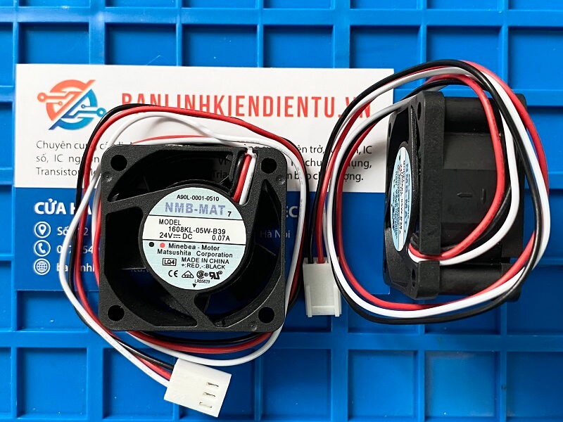 Quạt NMB 1608KL-05W-B39 0.07A/24V Kích Thước 40*40*20mm (giắc trắng)