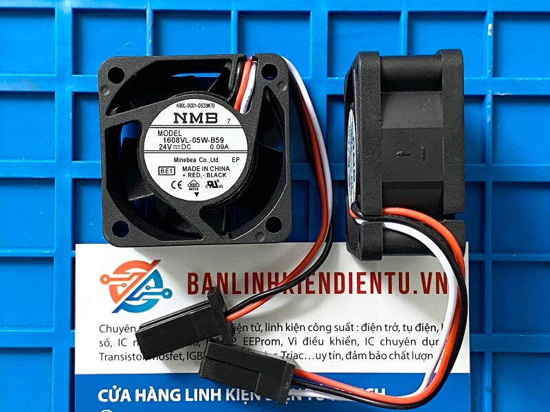Quạt NMB-MAT 1608VL-05W-B59 24V 0.09A kích thước 40x40x20mm giắc đen to