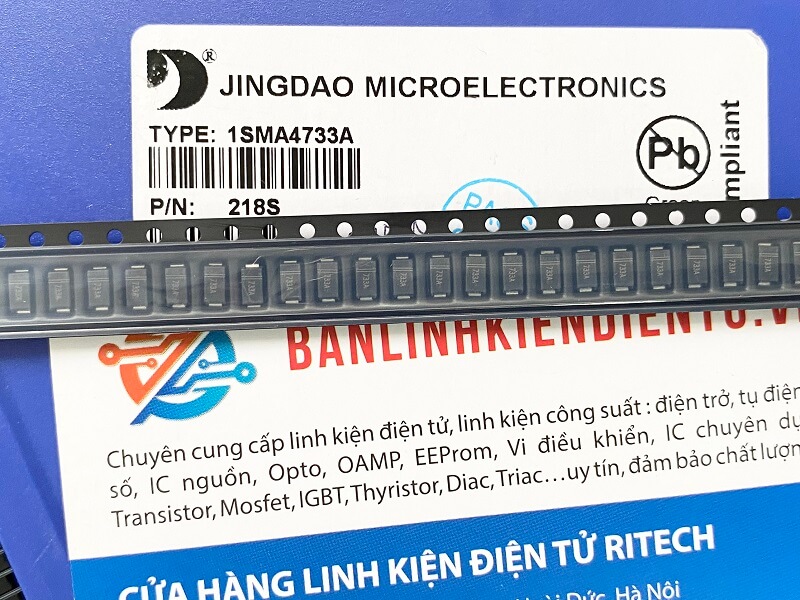 Alternative view of 1SMA4733A Diode Zenner chân dán 5.1V 1W DO-214AC