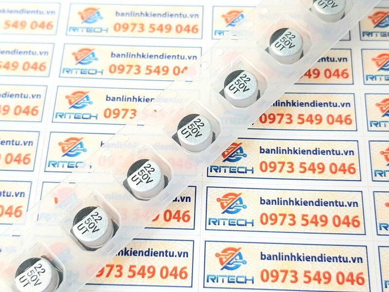 Alternative view of Tụ nhôm 22uF 50V kích thước 6.3×5.4mm