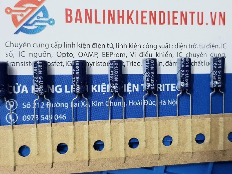 Tụ hóa 22uF 16V G-LUXON kích thước 5x11mm - Ảnh 2