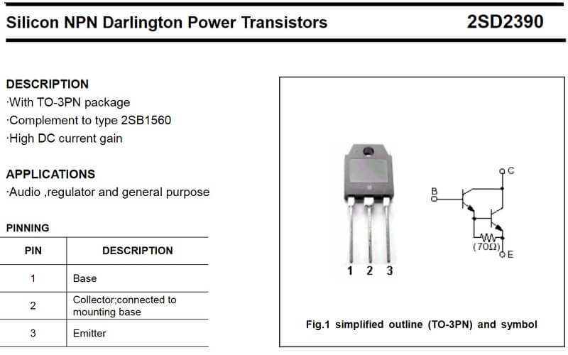 D2390 2SD2390 Transistor Darlington NPN 150V 10A TO-3P lưng đồng chính hãng - Ảnh 3