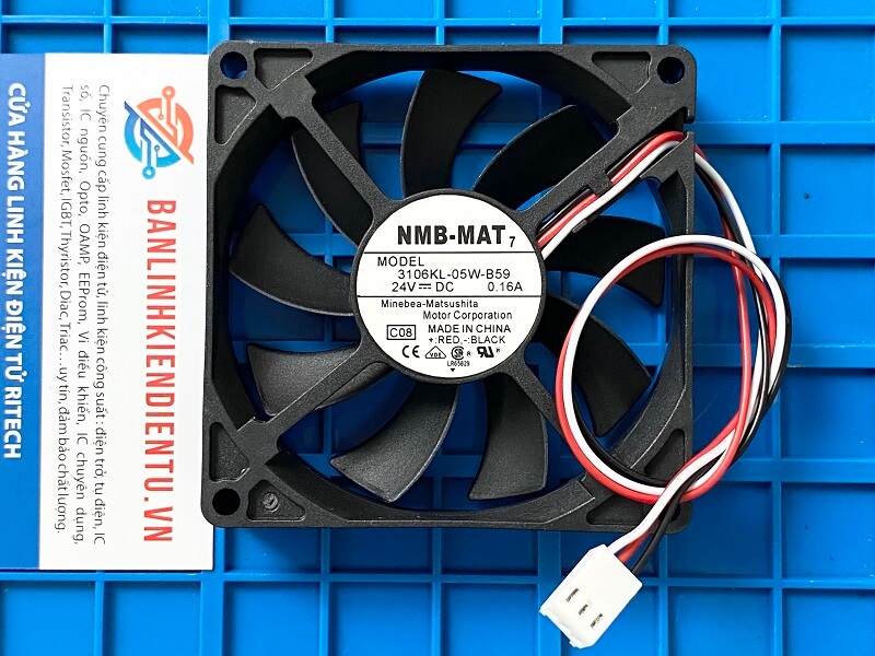 Quạt NMB 3106KL-05W-B59 24V 0.16A 80x80x15mm