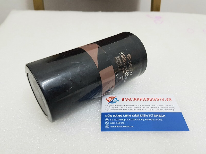 Tụ điện lọc nguồn nhật 3300UF 400V kích thước 130x64mm
