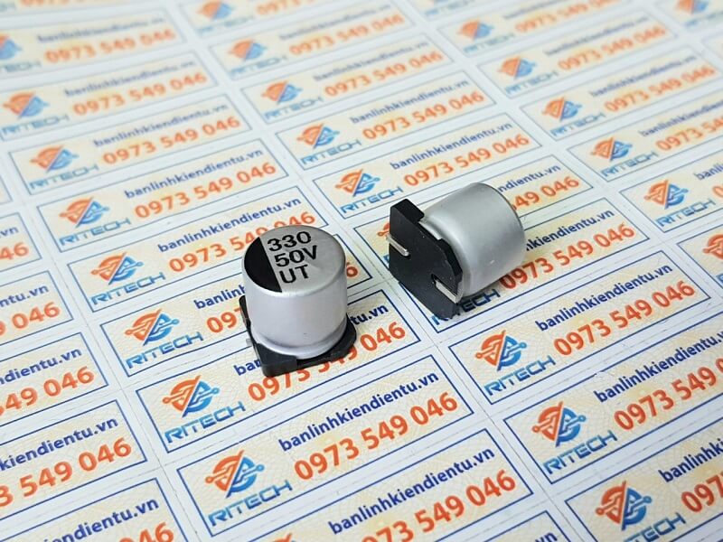 Tụ nhôm 330uF 50V SMD kích thước 10×10.2mm
