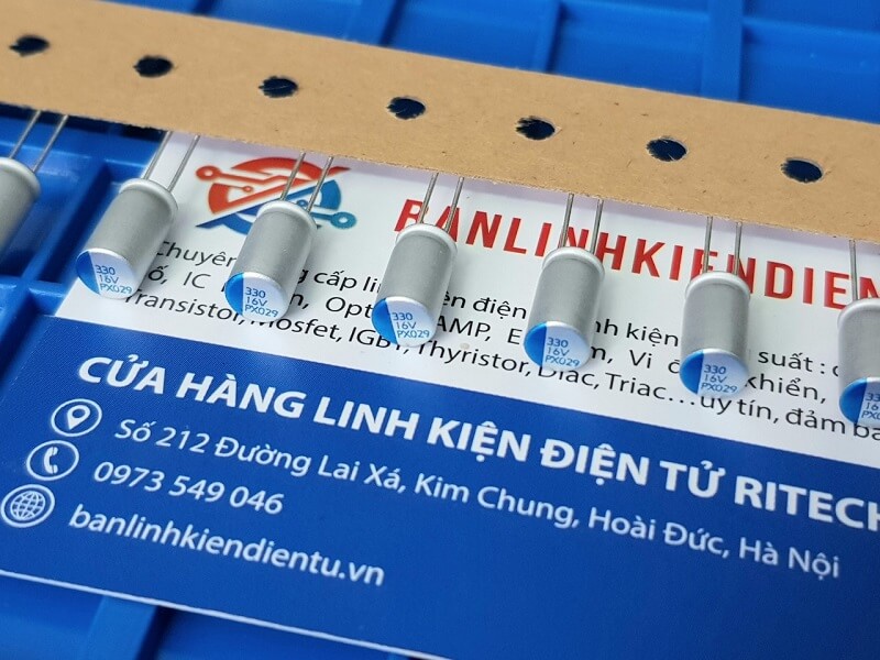 Tụ nhôm 330uf 16v kích thước 5x9mm (chân cắm)