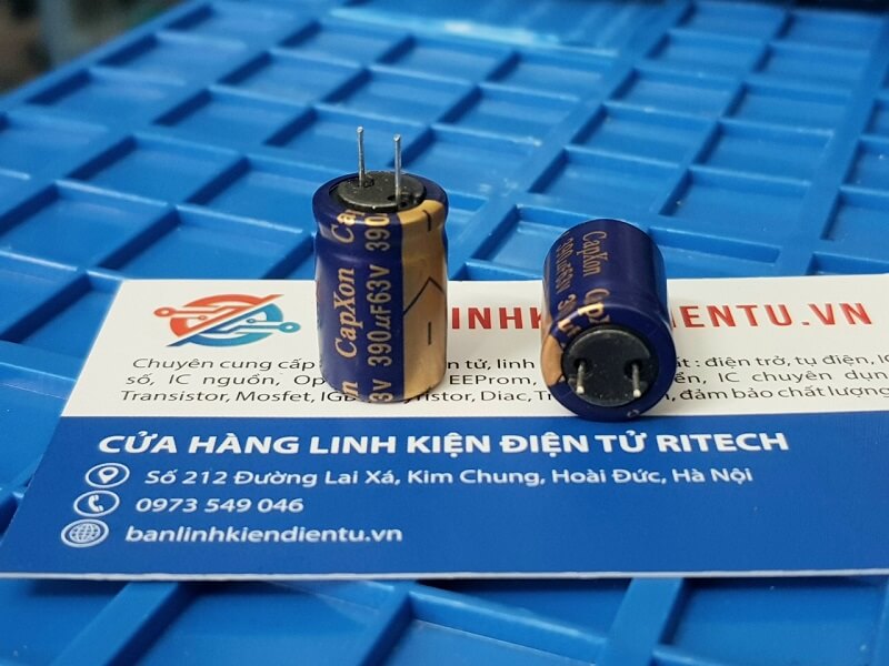 Tụ hóa CapXon 390uF 63V 13x20mm
