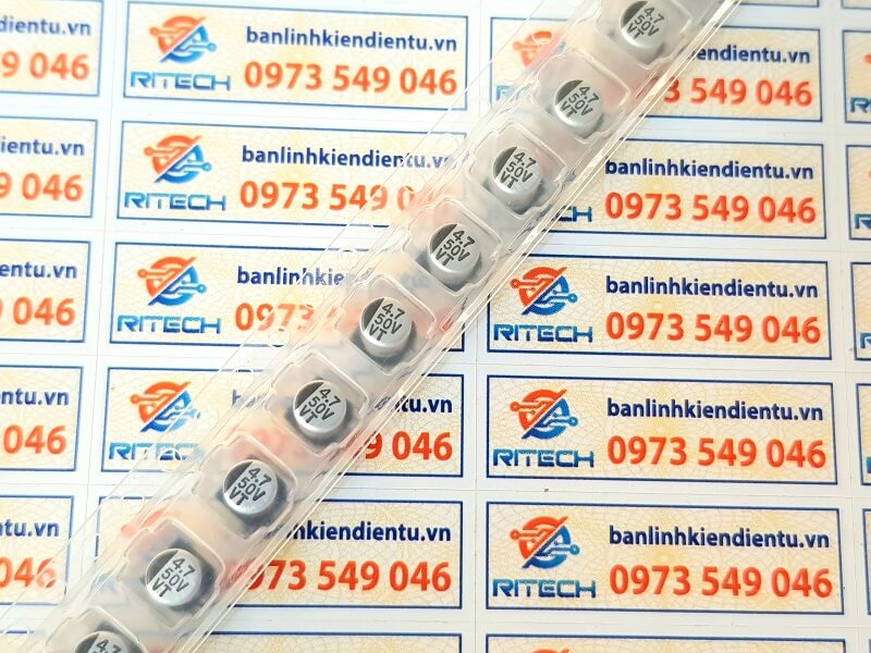 Tụ nhôm 4.7uF 50V kích thước 4×5.4mm