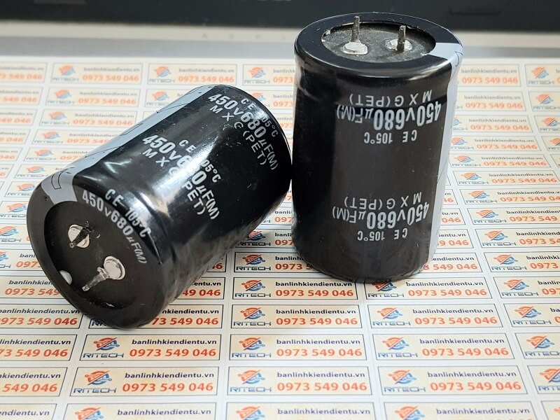 Alternative view of Tụ Hóa 680uF 450V Kích Thước 35x50mm