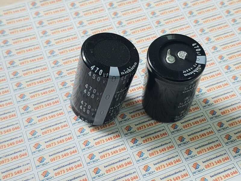 Alternative view of Tụ hóa Nichicon 470uF 450V kích thước 35x50mm