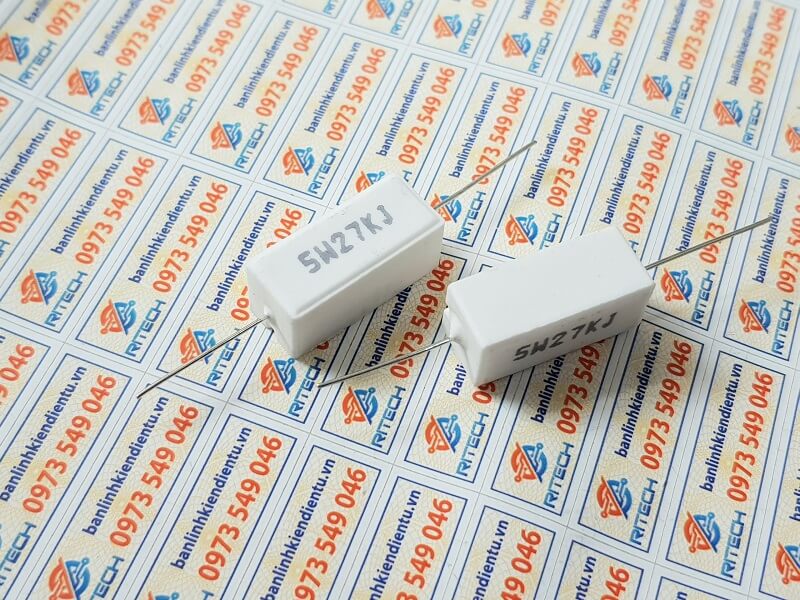 Điện trở công suất 5W  27K kí hiệu 5W27KJ
