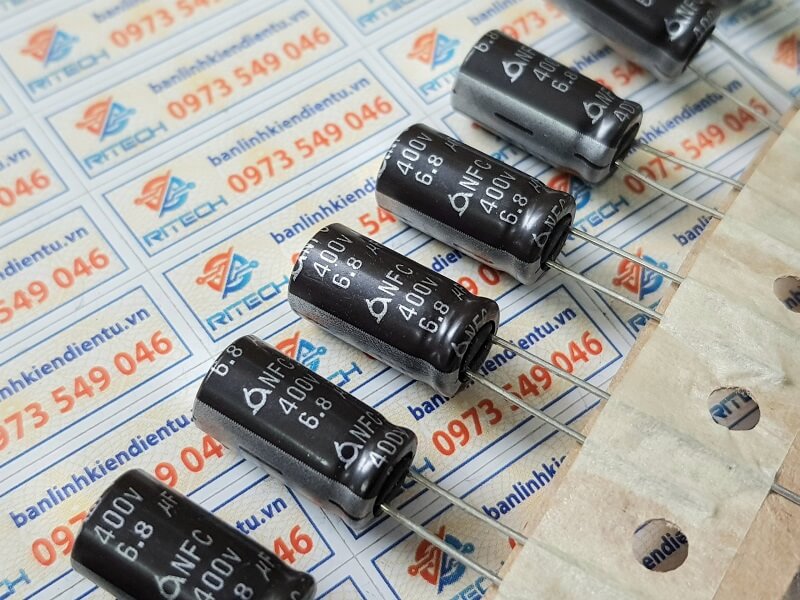 Tụ hóa 6.8uF 400V kích thước 8x16mm chính hãng