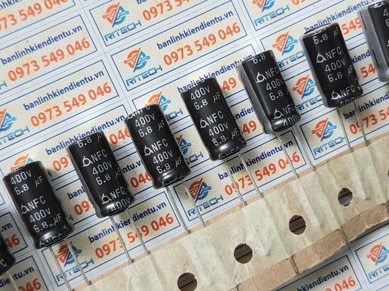 Tụ hóa 6.8uF 400V kích thước 8x16mm chính hãng - Ảnh 2