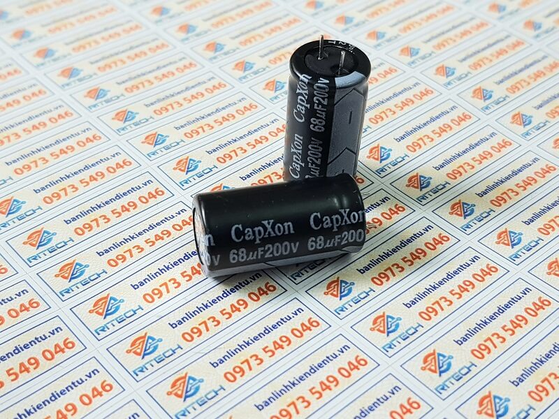 Tụ hóa 68uF 200V kích thước 13x25mm chính hãng