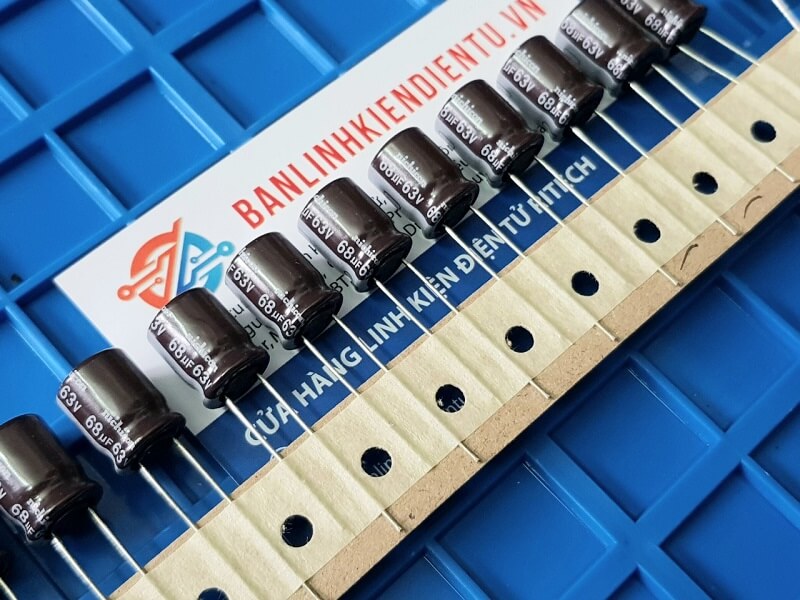 Tụ hóa Nichicon 68uF 63V kích thước 10x12.5mm