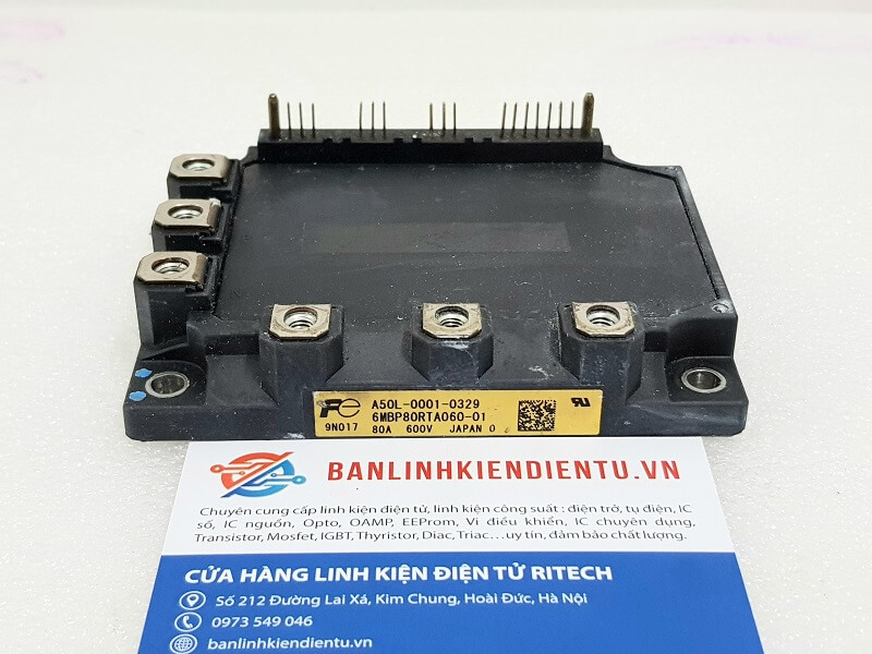 Alternative view of 6MBP80RTA060-01 Module IGBT Fuji 80A 600V tháo máy
