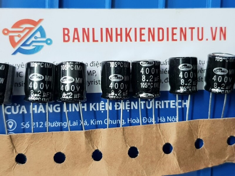 Tụ hóa 8.2uF 400V kích thước 10x12mm