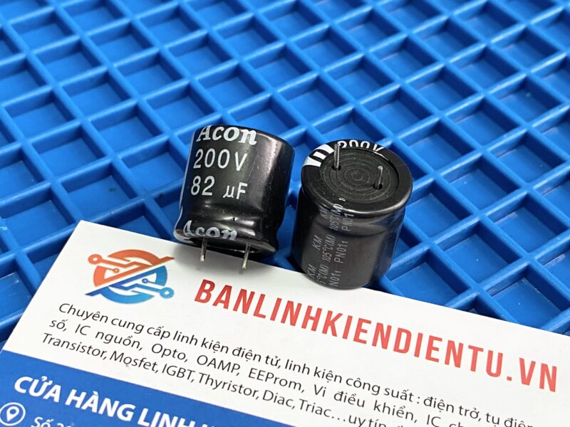 Tụ hóa ACON 82uF 200V 18x19mm