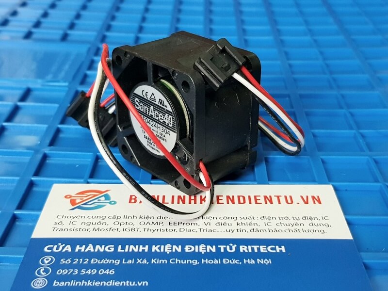 Alternative view of 9PF0424H304, A90L-0001-0580#B Quạt SanAce40 24VDC-0.095A Kích Thước 40x40x28mm