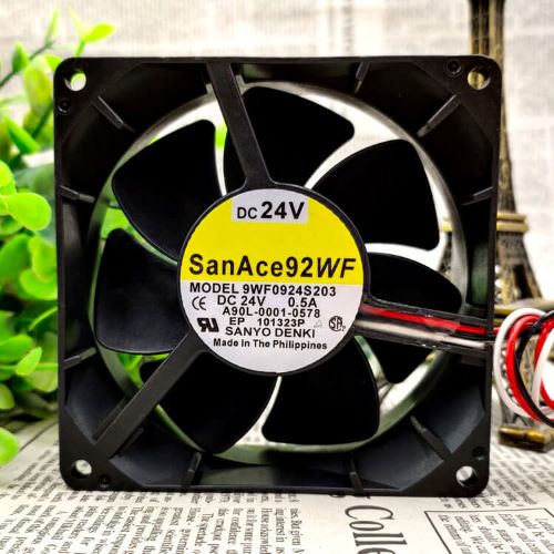 A90L-0001-0598#A 9WF0924S2031 Sanyo Denki 24V 0.5A Kích thước 92*92*32MM - Ảnh 3