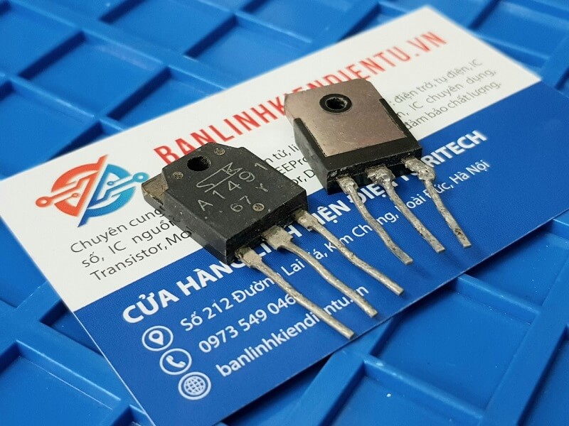 Alternative view of A1491 2SA1491 Sanken Transistor 140V 10A Tháo Máy