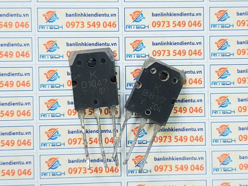 Alternative view of Cặp Transistor B817 (PNP) và D1047 (NPN) 160V/12A TO-3P chính hãng KEC (Tháo Máy)