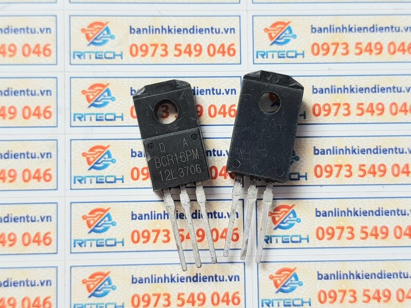 Alternative view of BCR16PM-12L, BCR16PM Triac 16A 400-600V TO-220