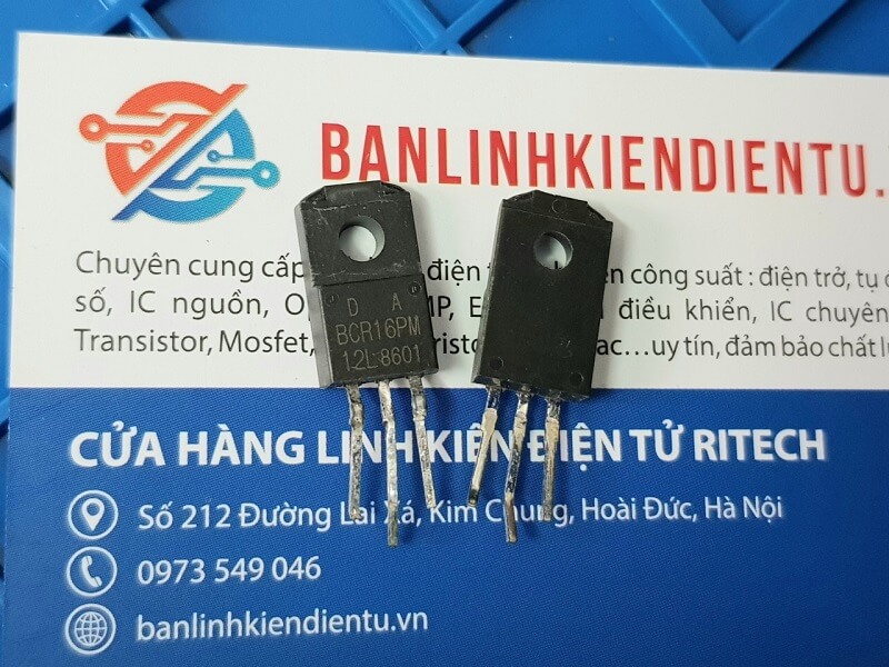 Alternative view of BCR16PM-12L, BCR16PM Triac 16A 400-600V TO-220 (Tháo máy)