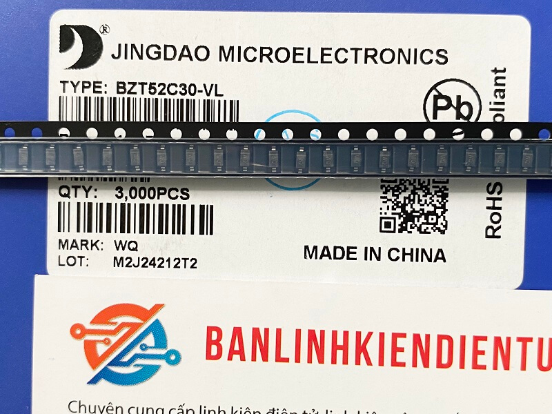BZT52C30-VL kí hiệu WQ diode zener 30V SOD-123 1206