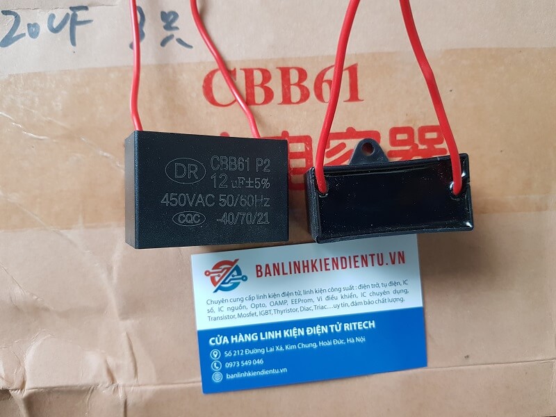 Tụ quạt CBB61 12UF 450VAC