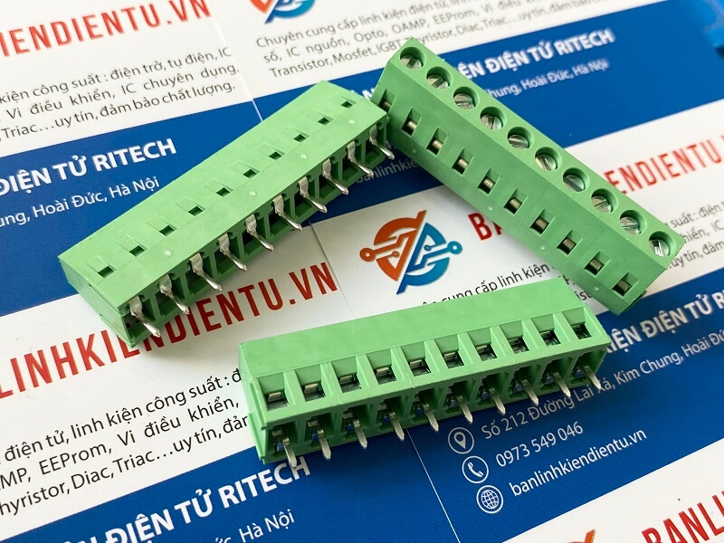 Cầu đấu Terminal KF128 10P 5.0mm chân vuông đồng thẳng