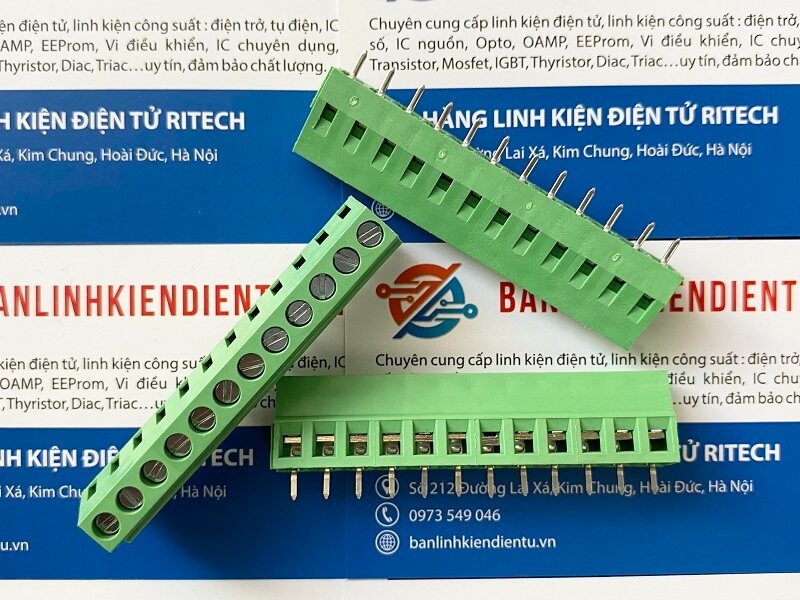 Alternative view of Cầu đấu Terminal KF128 12P 5.0mm chân vuông đồng thẳng