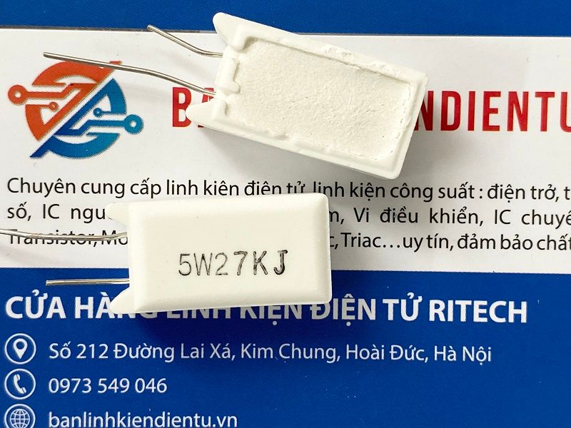 Điện trở sứ 5W 27K 1