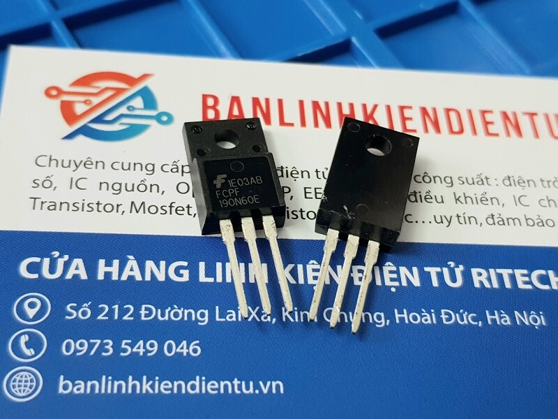 Alternative view of FCPF190N60E 190N60E Mosfet Kênh N 20.6A 600V TO-220F