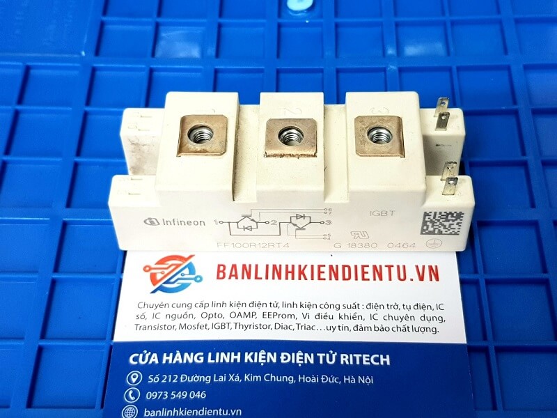 Alternative view of FF100R12RT4 Module IGBT Infineon 100A 1200V ( Tháo máy)