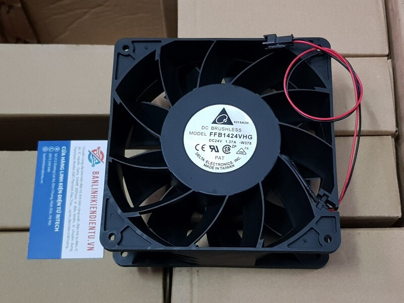 Alternative view of FFB1424VHG Quạt DELTA Cho Biến Tần 24V 1.37A 140*140*50mm (2 dây)