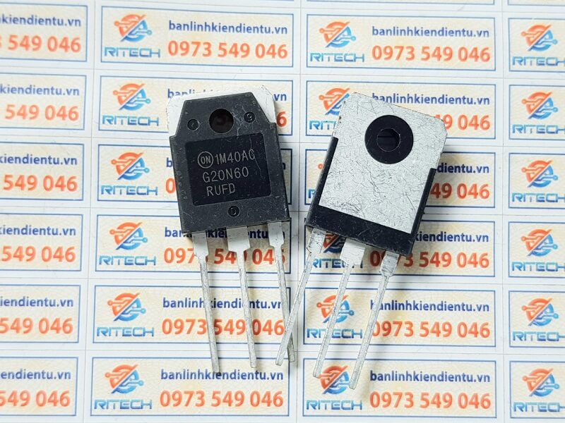 Alternative view of G20N60RUFD, G20N60, SGH20N60RUFD IGBT 20A 600V TO-3P