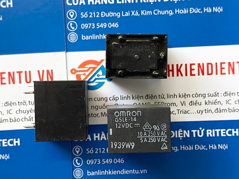 Alternative view of Relay, Rơ le G5LE-14 12VDC 10A loại 5 chân