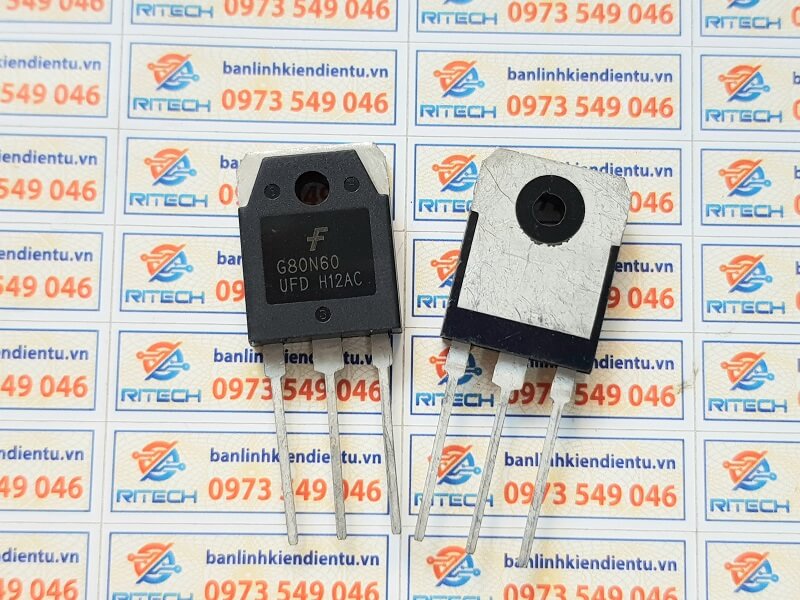 Alternative view of G80N60UFD, G80N60, SGH80N60UFD IGBT 80A 600V TO-3P