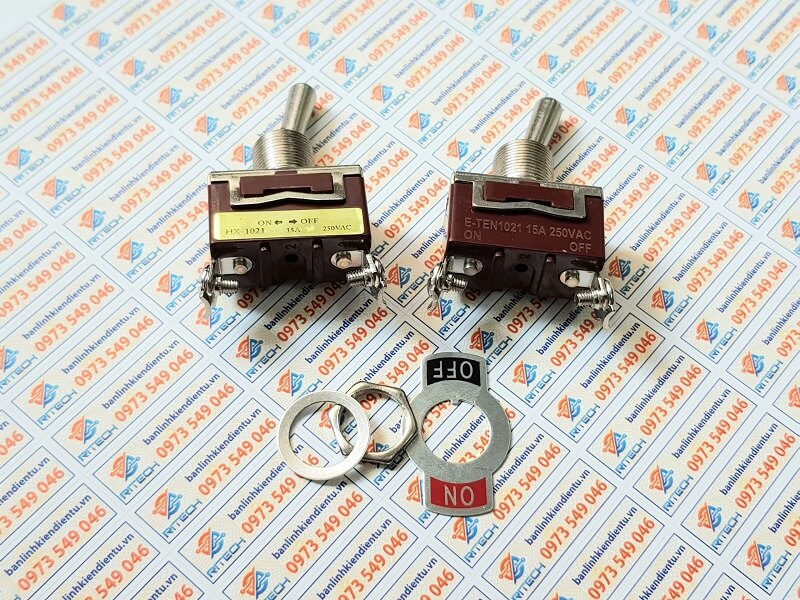 Công tắc gạt E-TEN1021 chân đồng 15A/ 250V 2 chân 2 nấc 29x56mm - Ảnh 3